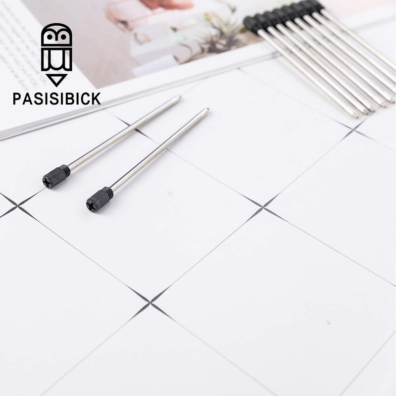 PASISIBICK 2.75'' Black Ink Crystal Pen Refills, Standard D1 Ballpoint Pen Refill (Remove Black Hat), Metal Refills(Pack of 20) - Image 3